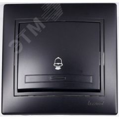 MIRA Кнопка звонка чёрный бархат со вставкой (10шт/120шт) Lezard 701-4242-103