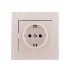 Розетка RAIN с заземлением керамика жемчужно-белый перламутр Lezard 703-3030-122