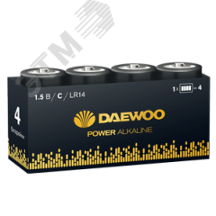 Элемент питания LR14 DAEWOO Power Alkaline,  упаковка 4 шт. JazzWay 5046566