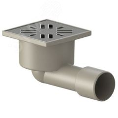 Трап горизонтальный ТП-101.50 для внутренней канализации 50 мм, с решеткой из нержавеющей стали 10х10 см Татполимер 101200051