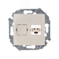 15 Розетка телефонная скрытая RJ11 винтовые зажимы шампань Simon 1591480-034