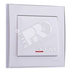 RAIN Выключатель с подсветкой белый с боковой вставкой хром Lezard 703-0225-111