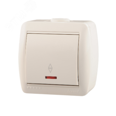 Ната Выключатель проходной с подсветкой белый Lezard 710-0200-114