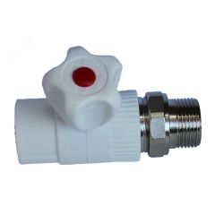 Кран для радиатора прямой 20х1/2' полипропиленовый PPR белый Политэк 9910012012