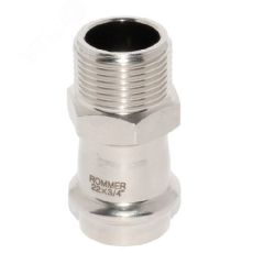 Соединитель нержавеющая сталь 22 х 3/4' НР, пресс Rommer RSS-0021-002234