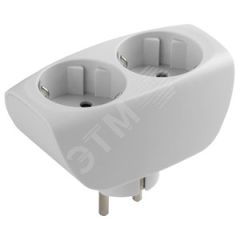 Тройник 2гн, с заземл, со шторками (белый) (10/60/1440) SP-2e-W ЭРА C0045528