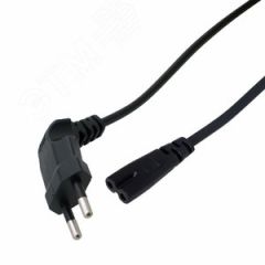 Шнур сетевой, вилка угловая - евроразъем С7, кабель 2x0,75 кв мм, 1,5 м, REXANT 11-1104