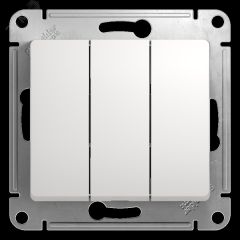 GLOSSA Выключатель трехклавишный в рамку белый схема 3 SE (Systeme) GSL000131