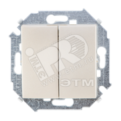 15 Выключатель двухклавишный 16А 250В винтовой зажим шампань Simon 1591398-034