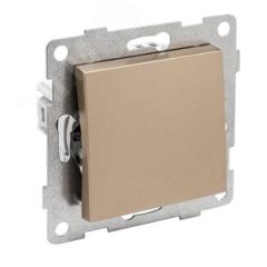 Ugra Выключатель одноклавишный, 2-х полюсный, скрытая установка, 10А, 250В.  шампань GUSI Electric С11В5-027