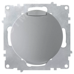 Розетка с крышкой, с заземлением, винтовые контакты, цвет серый (серия Florence) OneKeyElectro 2172837