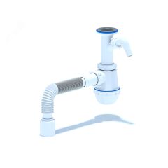 Сифон для мойки АНИ Грот 1 1/2' x 40 литой выпуск с отводом для стиральной машины с гибкой трубой 40х50 АНИ пласт A2010