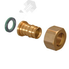 Штуцер 16х1/2' с накидной гайкой для труб PE-Xa, латунь Usystems 1135764