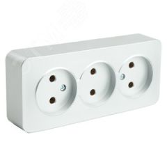 Розетка трехместная б/з 250В 10А серия София серебро STEKKER STEKKER MST10-13-03 49329