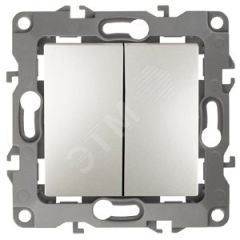 Выключатель двойной, 10АХ-250В, Эра12, перламутр,12-1104-15 ЭРА Б0019290