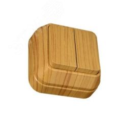 Выключатель двухклавишный наружный дуб Makel 45303