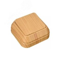 Выключатель одноклавишный наружный проходной дуб Makel 45305