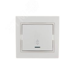 Мира Выключатель 1клавишный проходной с подсветкойбелой вставкой Lezard 701-0202-114