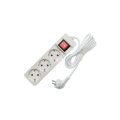 Удлинитель бытовой ТМ Союз 3500 Вт с заземлением с выключателем 3 гнезда ПВС 1,5м Универсал 481S-8301