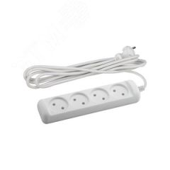 Удлинитель электрический UX(6)-4-3m без заземления 4 розетки 3м ПВС 2 x 0,75 мм2 6А белый ЭРА Б0038570
