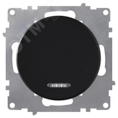 Выключатель одинарный с подсветкой, цвет чёрный (серия Florence) OneKeyElectro 2172824