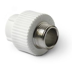 Муфта комбинированная 25 х 1' НР полипропиленовая PPR белый PRO AQUA PA23013P