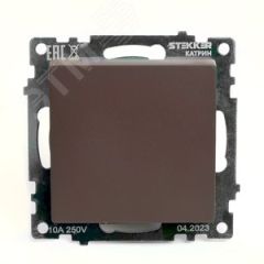 Переключатель перекрестный одноклавишный (механизм) 250В 10А серия Катрин шоколад STEKKER STEKKER GLS10-7110-04 49180