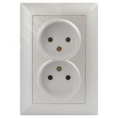 Розетка Intro Solo 4-204-06 без заземления двойн ЭРА Б0053671