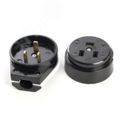 Вилка с розеткой для плит с/з, черный, STEKKER PPG32-51-20