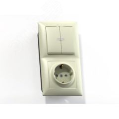 СЕЛЕНА Блок комбинированный с/у выключатель 2-хклавишный с подсв.+розетка 2К+З, з/ш БКВР-424, белый Кунцево 8214