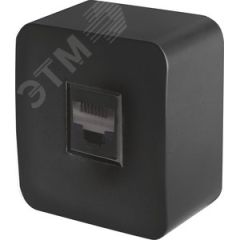 Розетка компьютерная одноместная RJ-45 серия София черный матовый STEKKER STEKKER MST00-20-05 49483