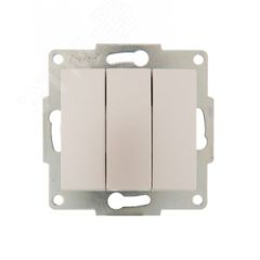 KARINA Выключатель тройной жемчужно-белый перламутр  (10шт/120шт) Lezard 707-3088-109