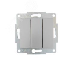 KARINA Выключатель тройной матовое серебро  (10шт/120шт) Lezard 707-4388-109