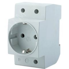 Розетка на DIN-рейку 1-местная c/з, серый STEKKER PST16-70-20