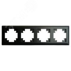 Рамка четырехместная пластик серия Катрин черный STEKKER STEKKER PFR00-7004-05 39815