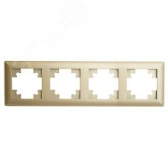 Рамка четырехместная пластик серия Катрин золото STEKKER STEKKER PFR00-7004-08 49609