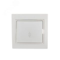 Выключатель одноклавишный, проходной, с белой вставкой Lezard 701-0202-105
