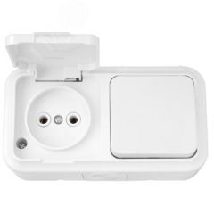 Беларусь блок нар IP44 1-1-кл выкл +розетка БелТИЗ В-РЦ-653