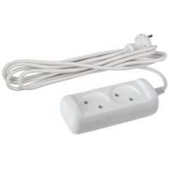 Удлинитель без зазeмл., 2х1мм2, 10А, ПВС, 2гн, 1,5м (20/600) U-2-1,5m-2x1 ЭРА Б0028359