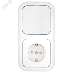 Беларусь Блок 3-х кл выкл+розетка зк с/ш БелТИЗ 3В-РЦ-667