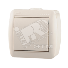 Выключатель одноклавишный, проходной, белый Lezard 710-0200-105