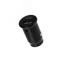 Автозарядка в прикуриватель АЗУ USB-A+USB-C, 2.4 A черная, REXANT 18-2228