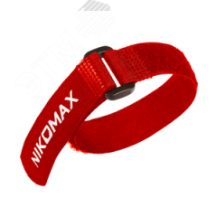 Стяжка-липучка с жесткой пряжкой, 290х20мм, красная, 10шт. NIKOMAX/NIKOLAN NMC-CTV290-20-HB-RD-10