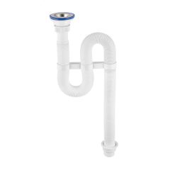 Cифон VIR гофрированный с нержавеющей чашкой D70 мм 1'1/4 -D40/50 VIRPlast 30980312