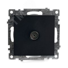 Розетка телевизионная, 75 Ом, 5-862МГц, серия Катрин, черный, STEKKER GLS00-7108-05