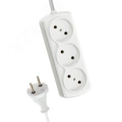 Удлинитель КОСМОС 6А 3 гн ПВС 2*0,75 5м КОСМОС YKsm5m-3g(6A)S