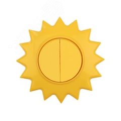 Выключатель двухклавишный KRANZ HAPPY Солнце скрытой установки, желтый Kranz KR-78-0618