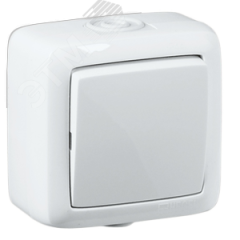 Выключатель одноклавишный наружный белый IP44 10А HEGEL ВА10-211