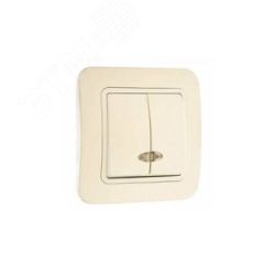 Lillium крем/крем выключатель  2 кл с подсв Makel 70223
