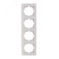 Рамка RAIN четверная вертикальная белая с боковой вставкой Lezard 703-0202-154